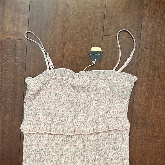 Mable Daphne Smocking Detailed Long Dress in Pink, Size Small, New With Tags - Picture 7 of 16